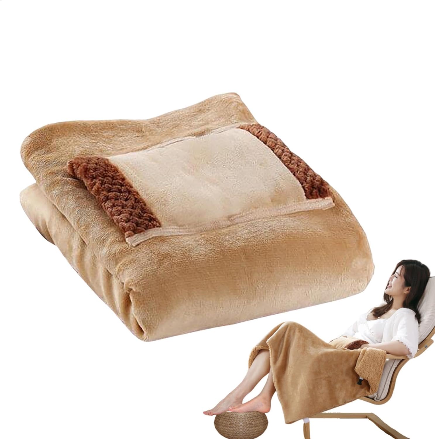 USB Rechargeable Heated Blanket with Weighted Design for Cozy Comfort
