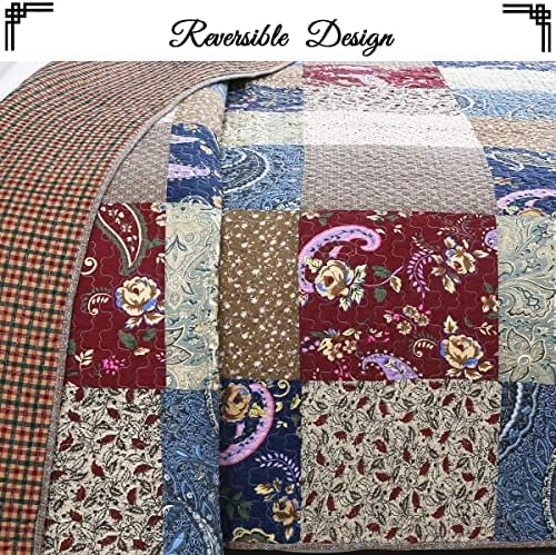 Cozy Line Brown Floral Reversible Quilt Bedding Set