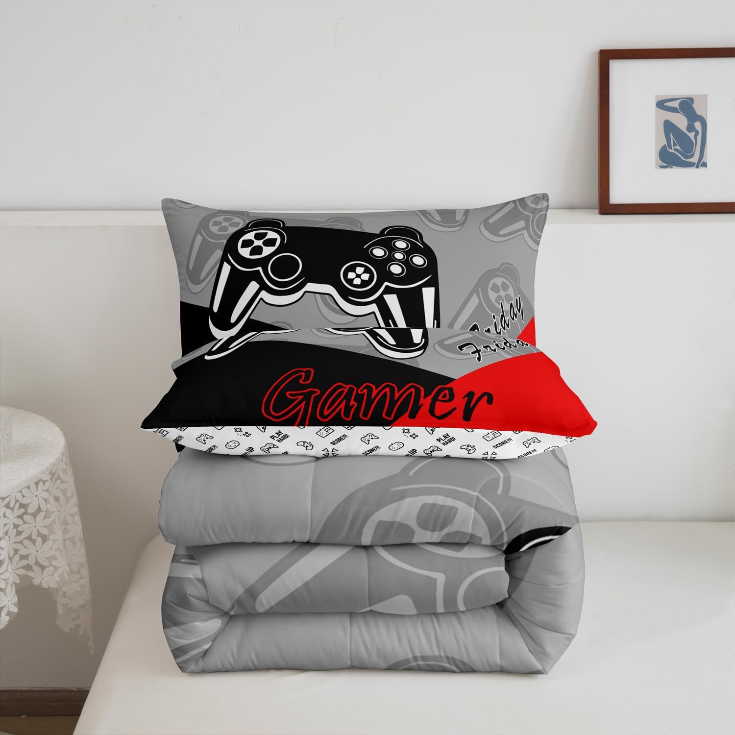 Feelyou Gamer Comforter Set for Boys Teens
