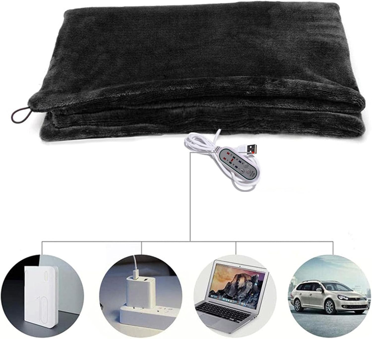 USB Heated Blanket with 3 Heat Levels for Winter Comfort