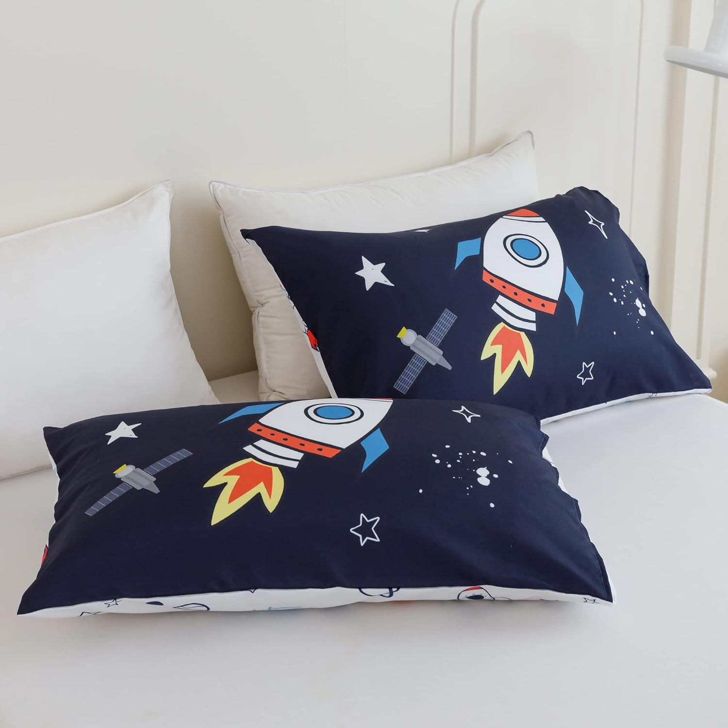 RYNGHIPY Space Rocket Comforter Set Twin Size