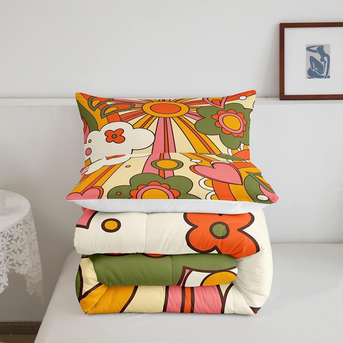 Erosebridal Vintage Boho Comforter Set Twin