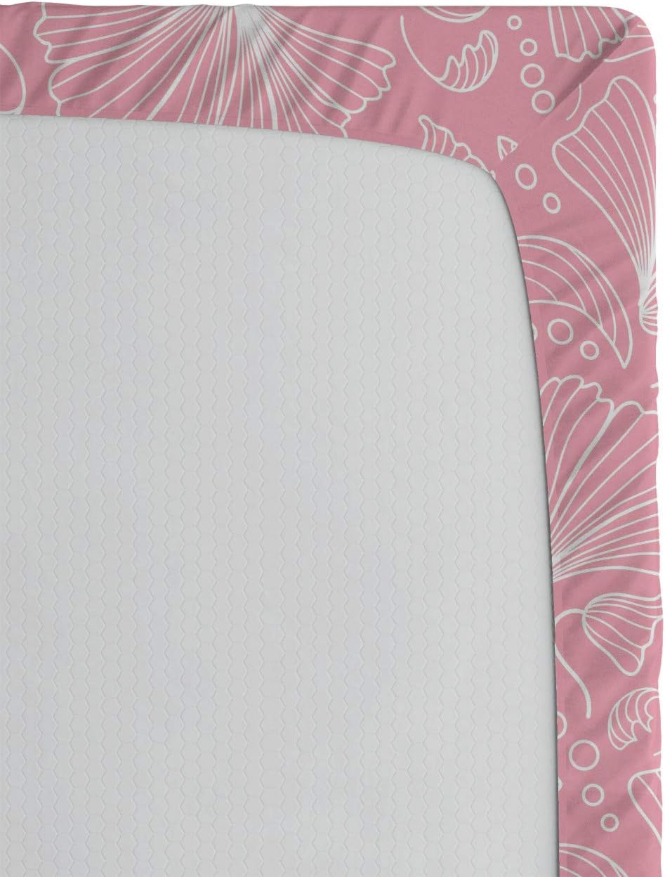 Ambesonne Pale Pink Fitted Sheet - Floral Pattern California King