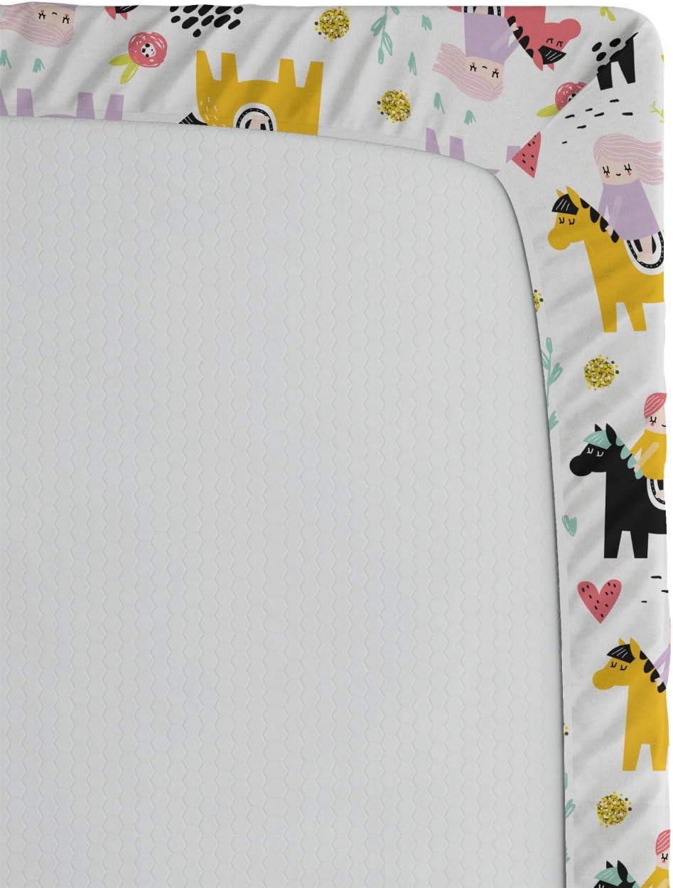 Ambesonne Cartoon Fitted Sheet Multicolor