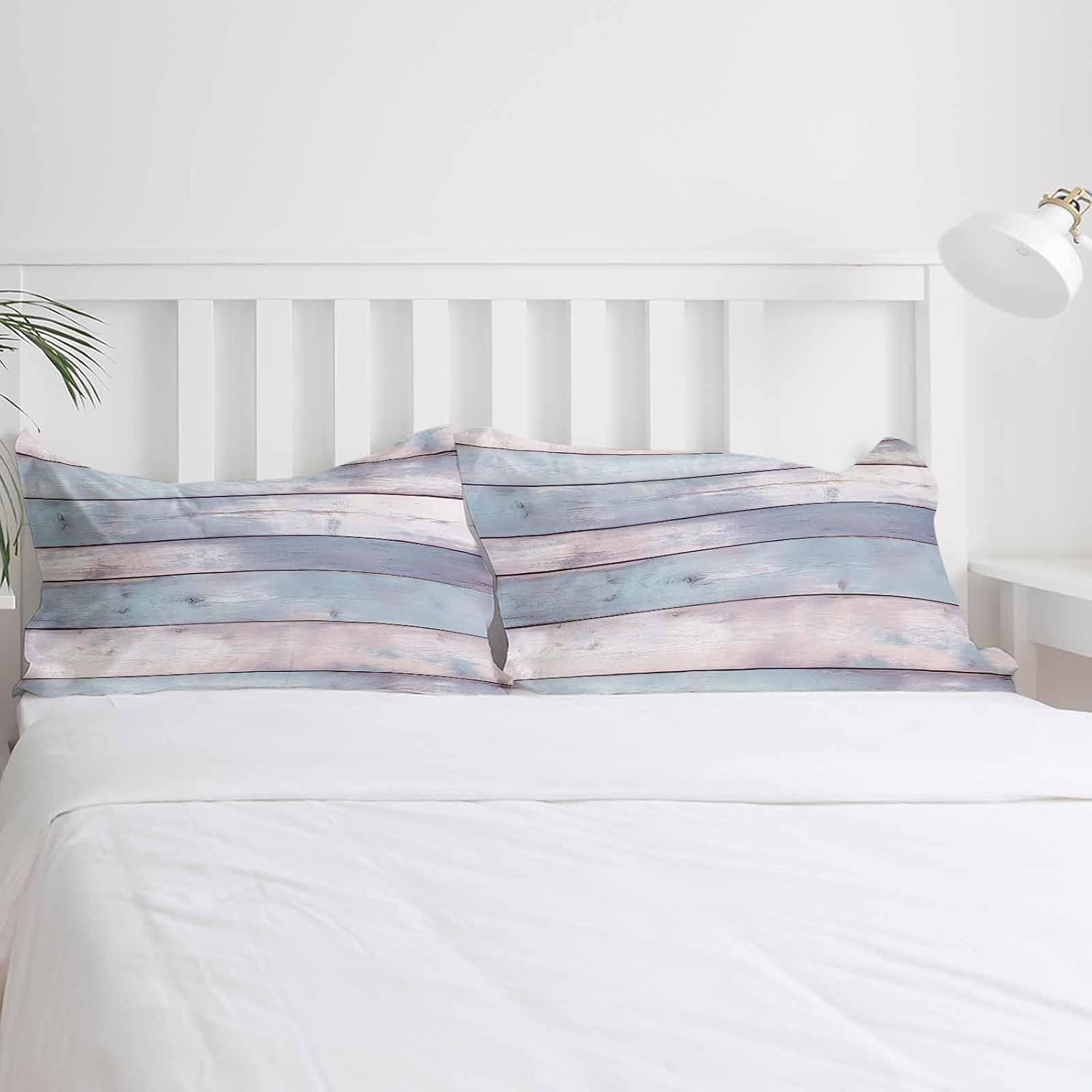 Boanket 3-Piece Duvet Cover Set Blue Ombre Striped Farmhouse Bedding
