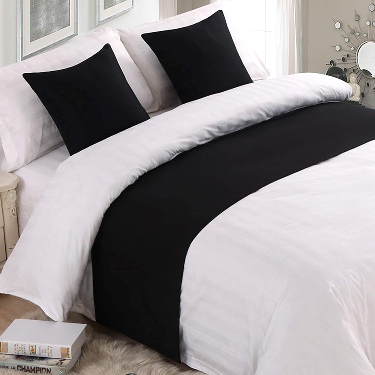 QFWMCW Hotel Bed Runner Scarf for King Queen Size