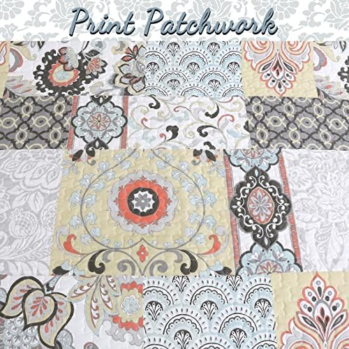 Cozy Line Moorea Floral Reversible Quilt Set King - 3 Piece