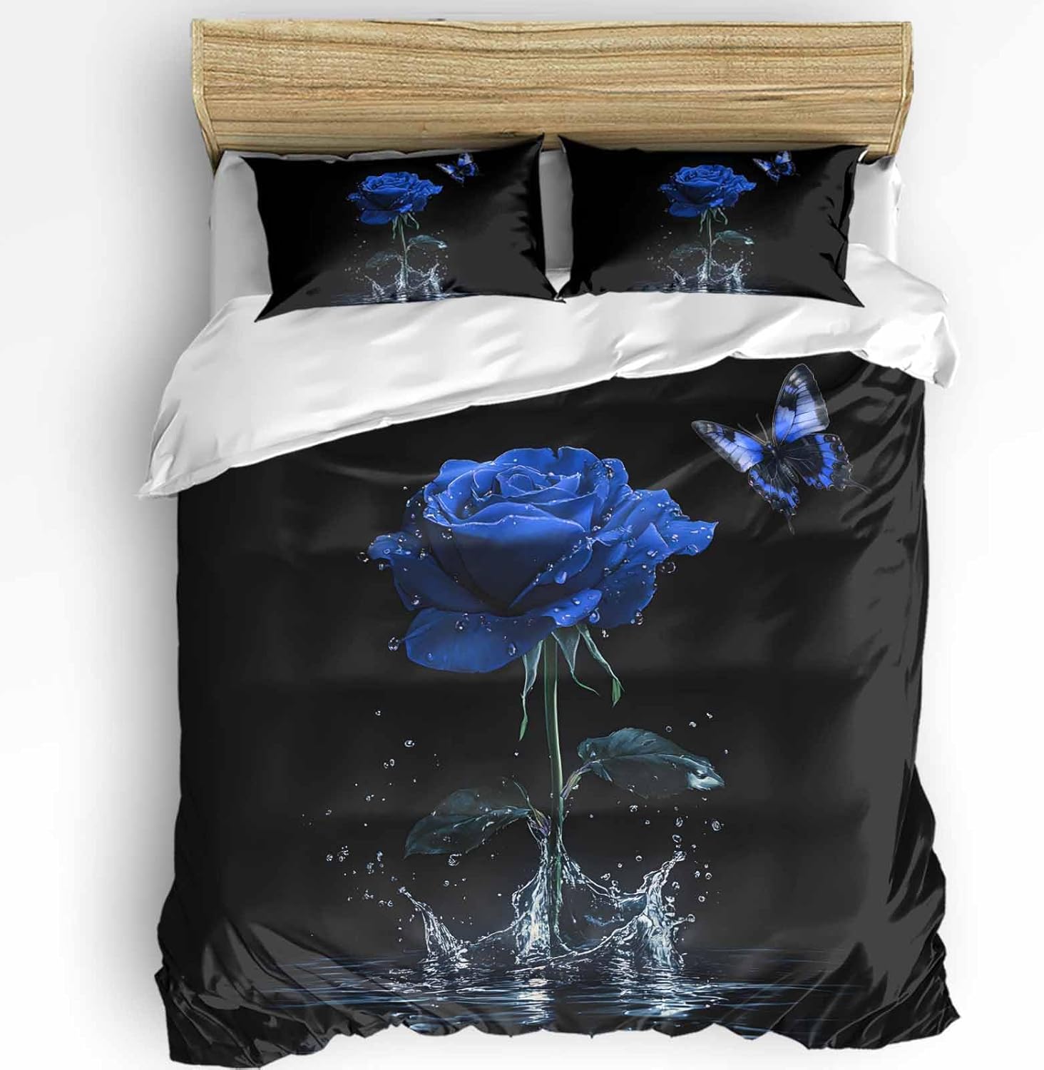 Boanket 3 Piece Queen Bedding Set with Zipper and Butterfly Design