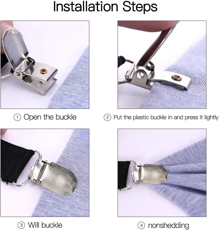 Goodtimes Adjustable Bed Sheet Clips 21-80 Heavy Duty Stretch Fasteners