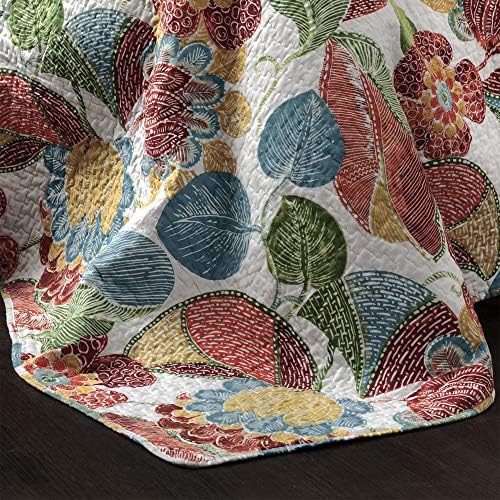 Lush Decor Layla Quilt Floral Leaf Print King Set
