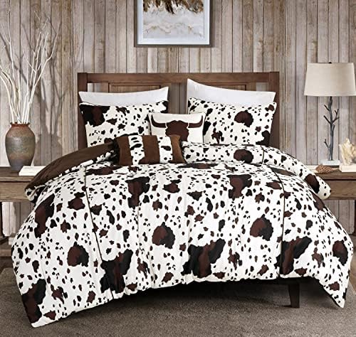 Linen Mart Rustic Cowhide Comforter Set Twin