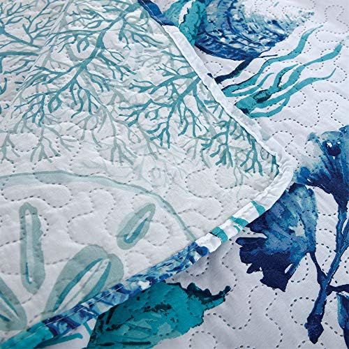 Coastal Bedding Set Queen Reversible Quilts Coverlet
