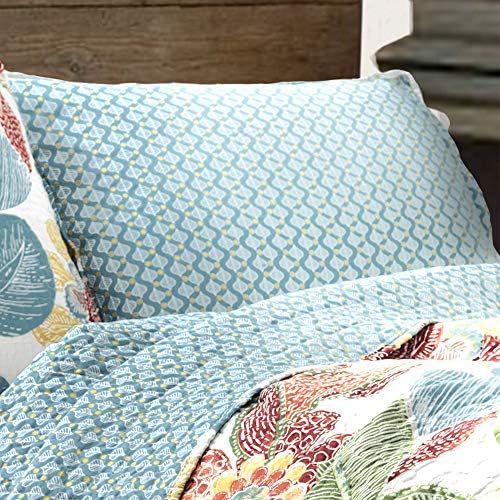 Lush Decor Layla Quilt Floral Leaf Print King Set