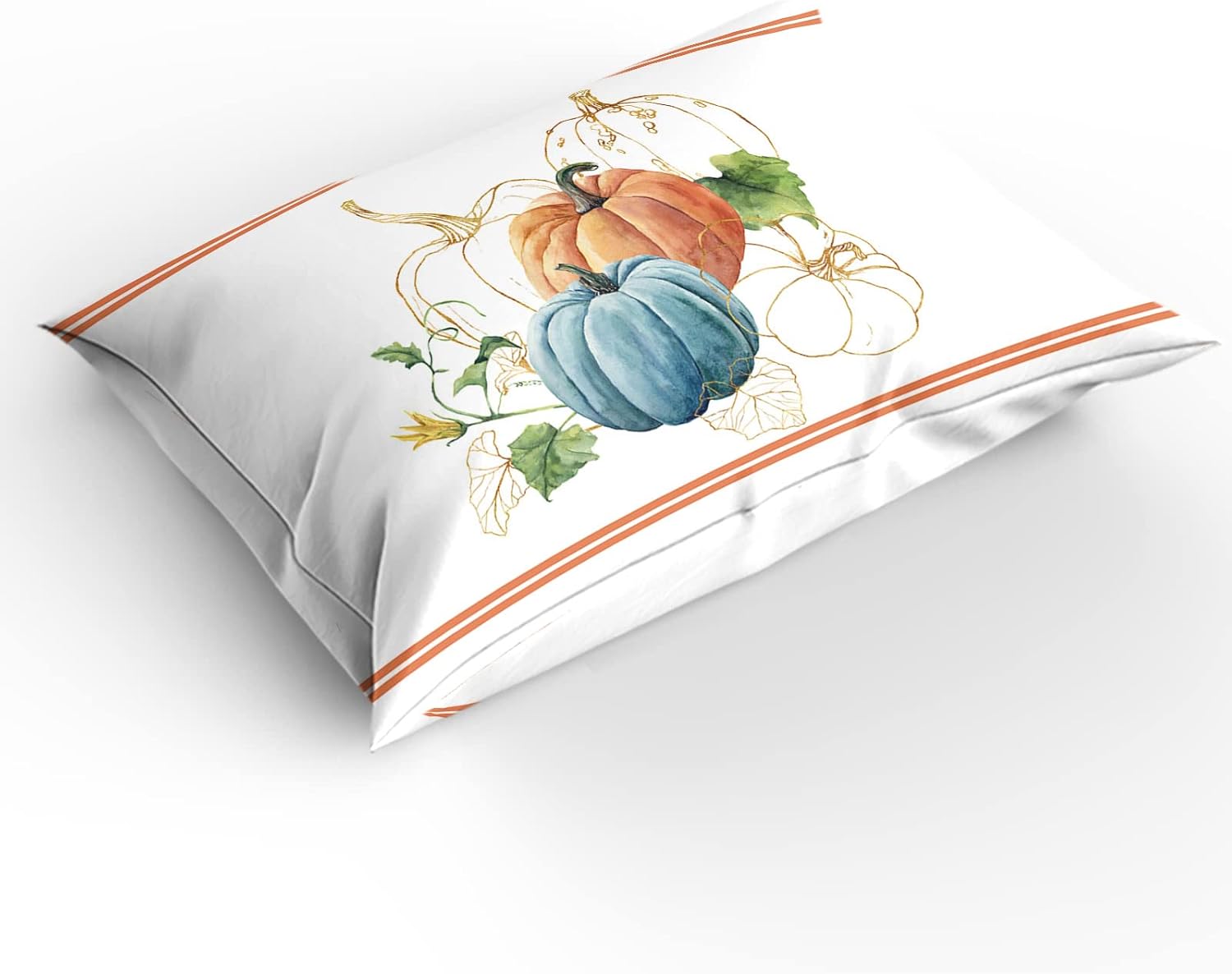 OComster Cal King Duvet Cover Set 3 Piece Pumpkin Striped