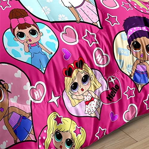 Black Girl Comforter Set with Pink Pillowcase