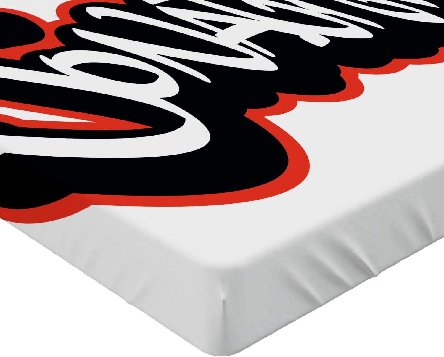 Ambesonne Jonathan Fitted Sheet California King Vermilion White