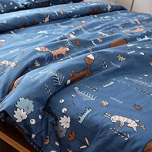 CLOTHKNOW Kids Bear Duvet Cover Set 3Pcs Navy Blue
