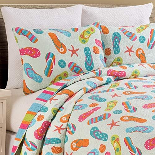 CF Home 64 x 86 Reversible Quilt Set Blue 1