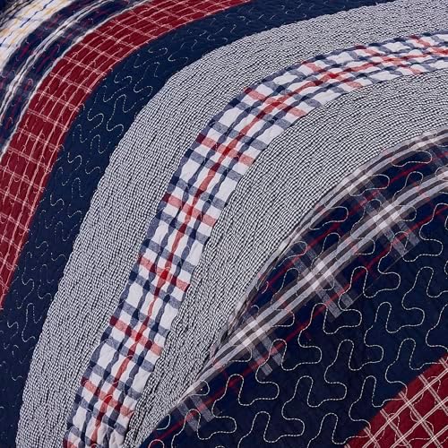 Chezmoi Collection Reversible Quilt Set Twin 3-Piece