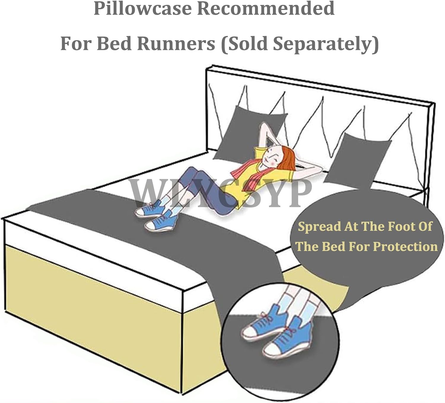 WLYCSYP Premium Bed Runner for King Size Bed