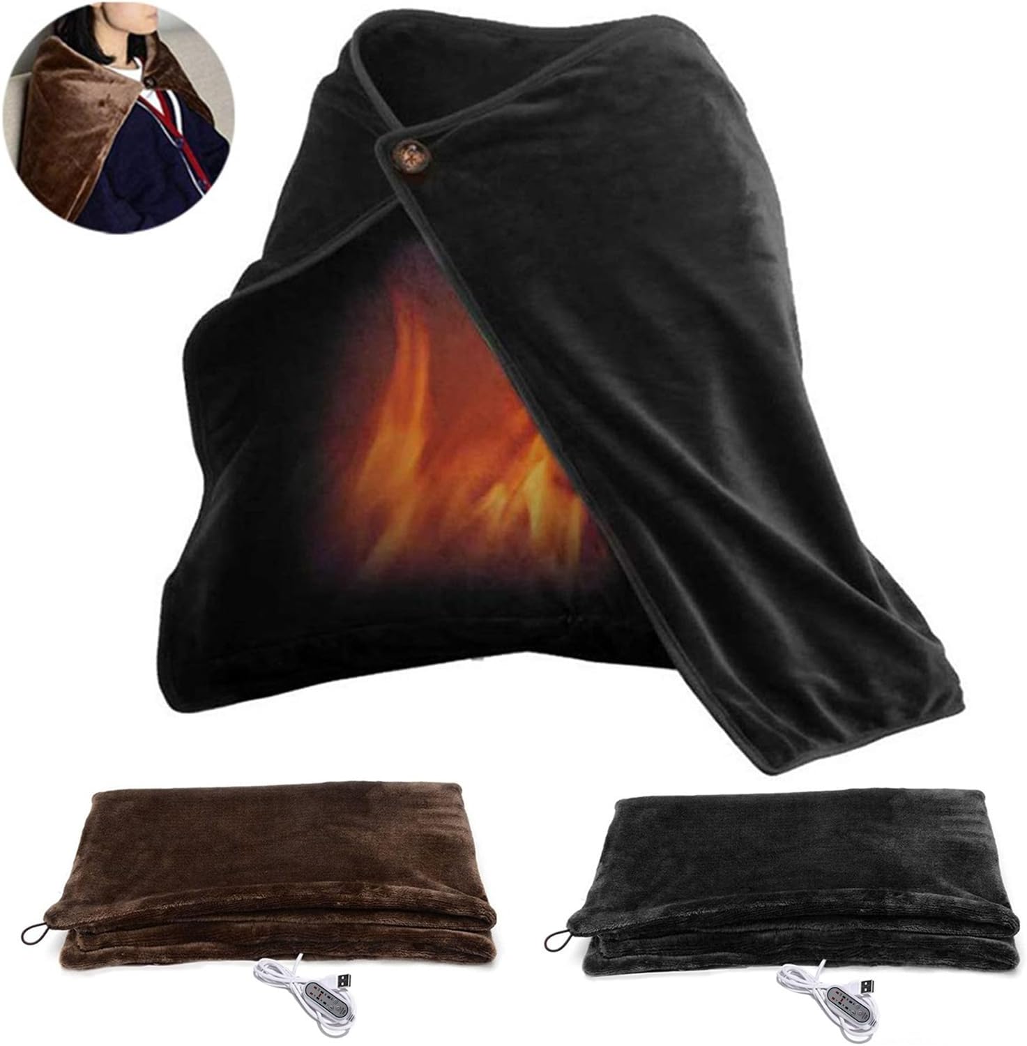 USB Heated Blanket with 3 Heat Levels for Winter Comfort