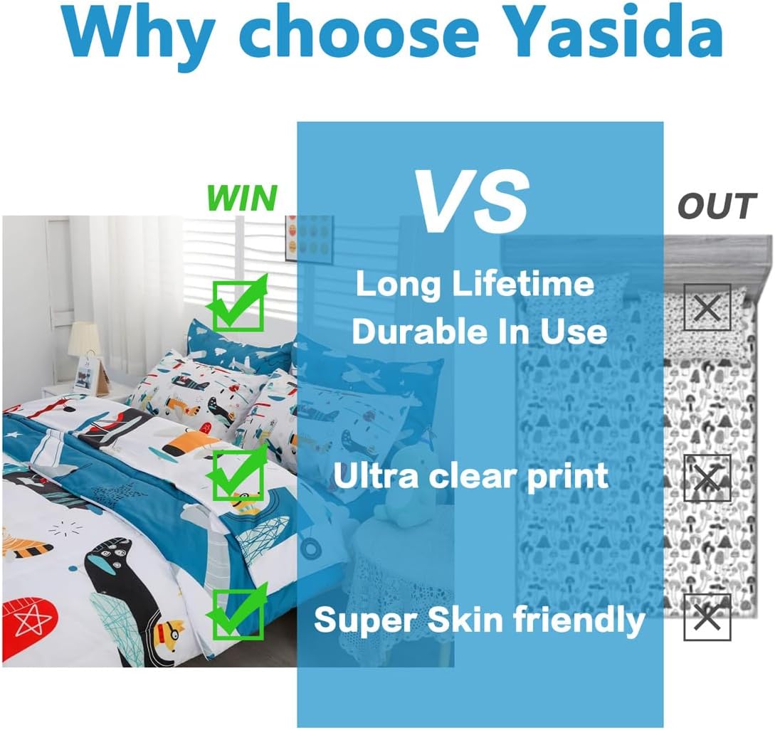 Yasida 7 Piece Airplane Bed in a Bag Set for Kids