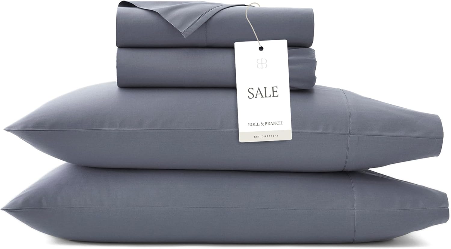 BOLL BRANCH Percale Hemmed Sheet Set - Twin Mineral 100 Organic Cotton