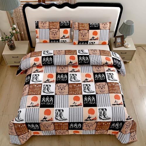 SDY Western Comforter Set Queen with 1 Comforter and 2 Pillowcases