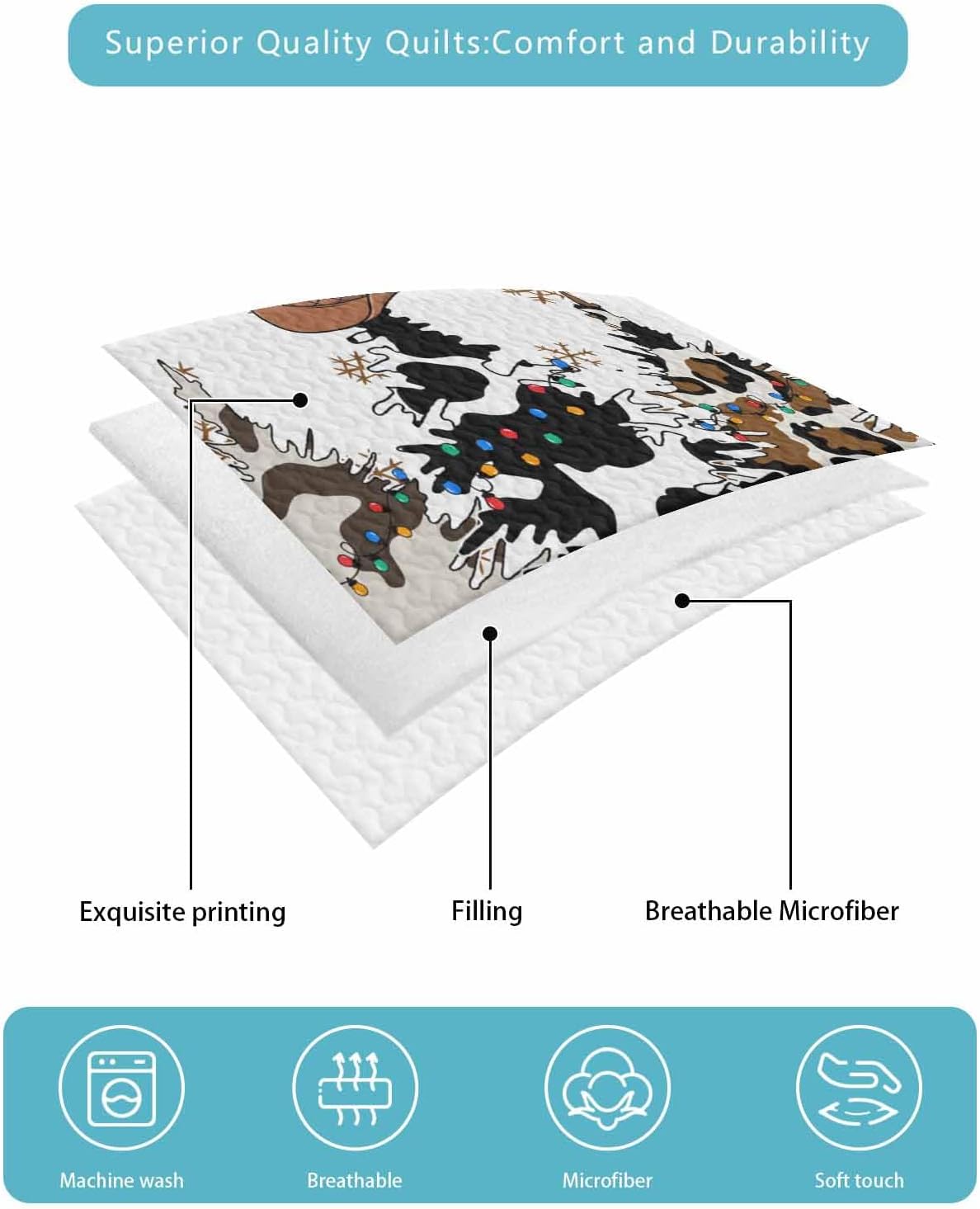 TocaHome Summer Quilt Set Twin XL 68x98 Inch