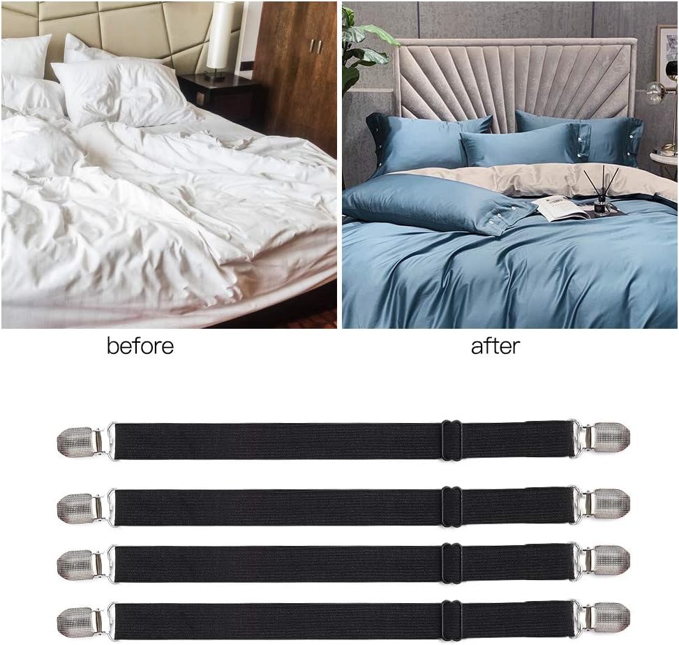 Goodtimes Adjustable Bed Sheet Clips 21-80 Heavy Duty Stretch Fasteners