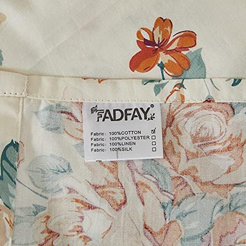 FADFAY Rose Beige Floral Shabby Bed Sheet Set 4Pcs
