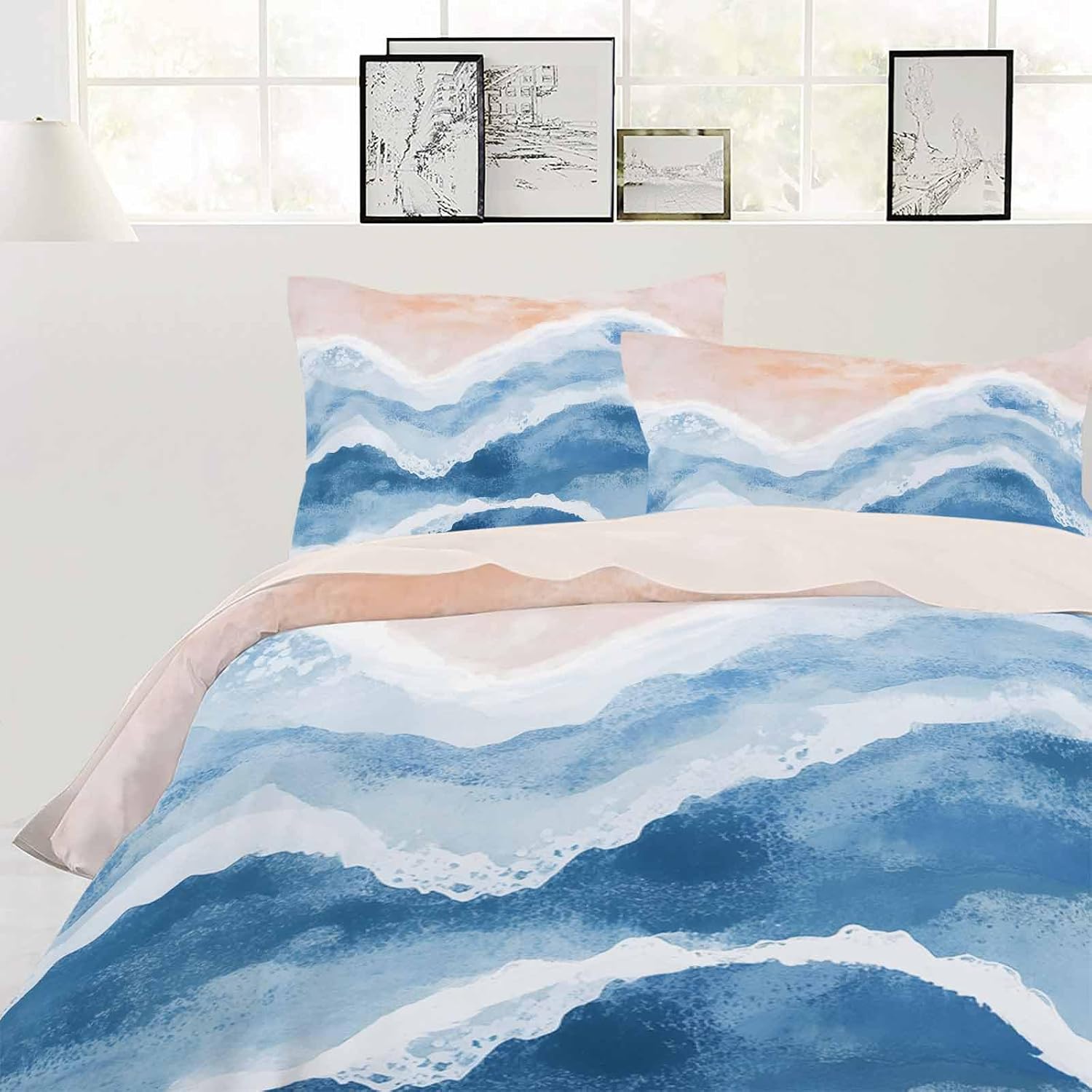ZOE GARDEN Beach Blue Cal King Duvet Set