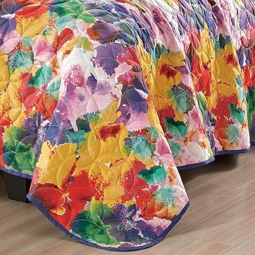ESCA Reversible Floral Quilt Set Queen Size