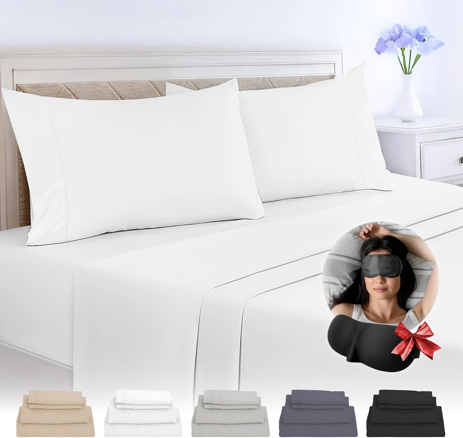 OKAERI Soft Bed Sheet Set Breathable Cool Silky