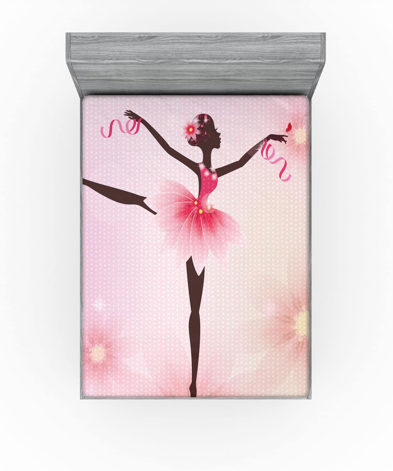 Ambesonne California King Fitted Sheet with Tutu Design
