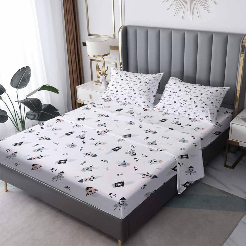 Rocket Sheets California King Size Kids Space Theme Set