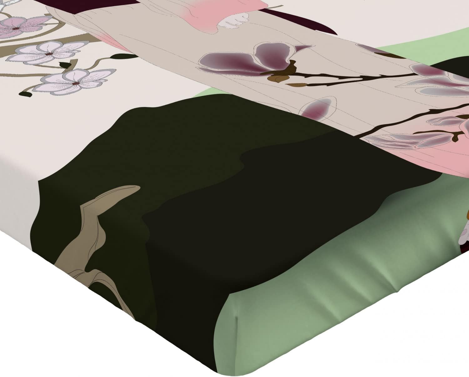 Ambesonne Microfiber Sheet Set Pale Green Multicolor