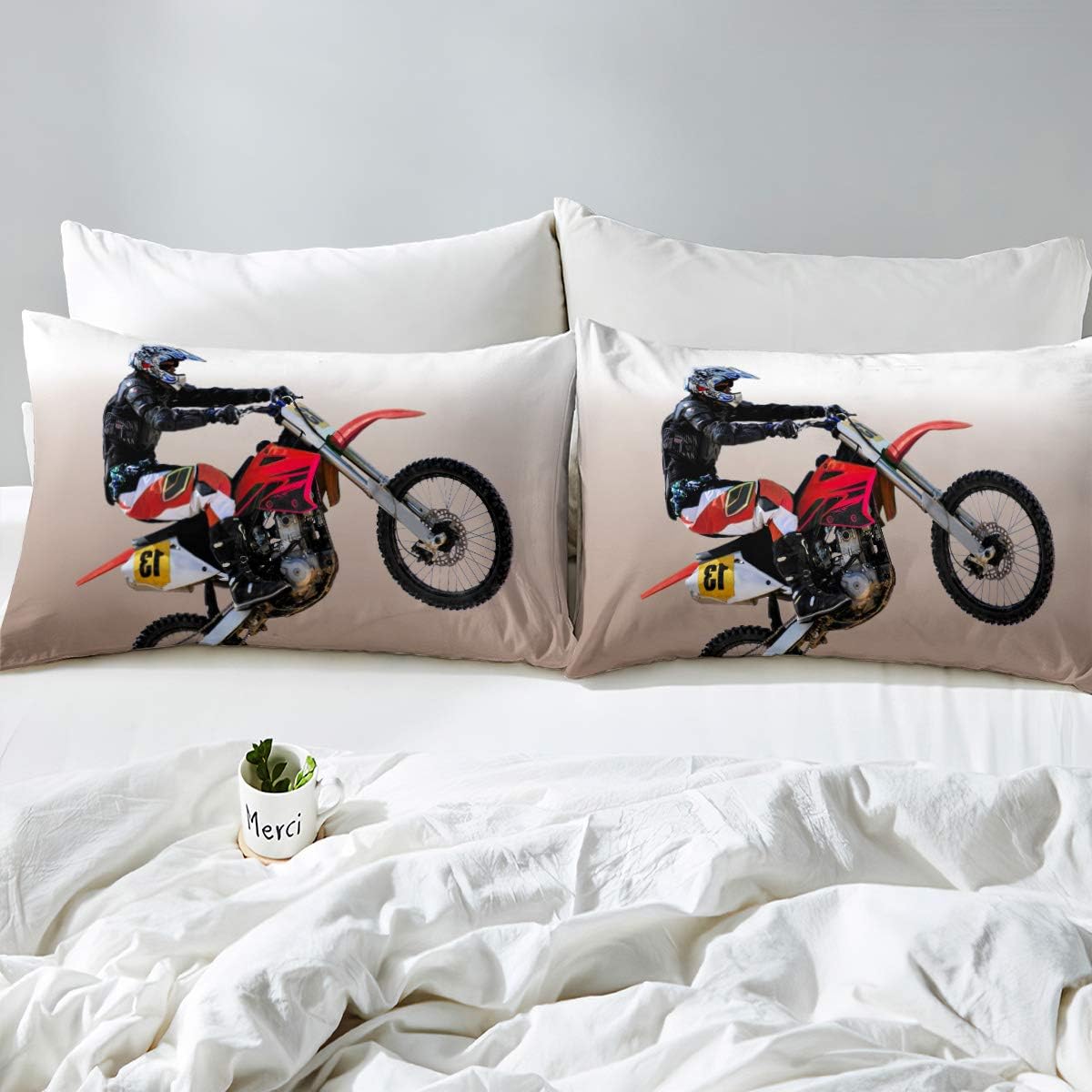Feelyou 3D Dirt Bike Sheet Set for Kids Boys
