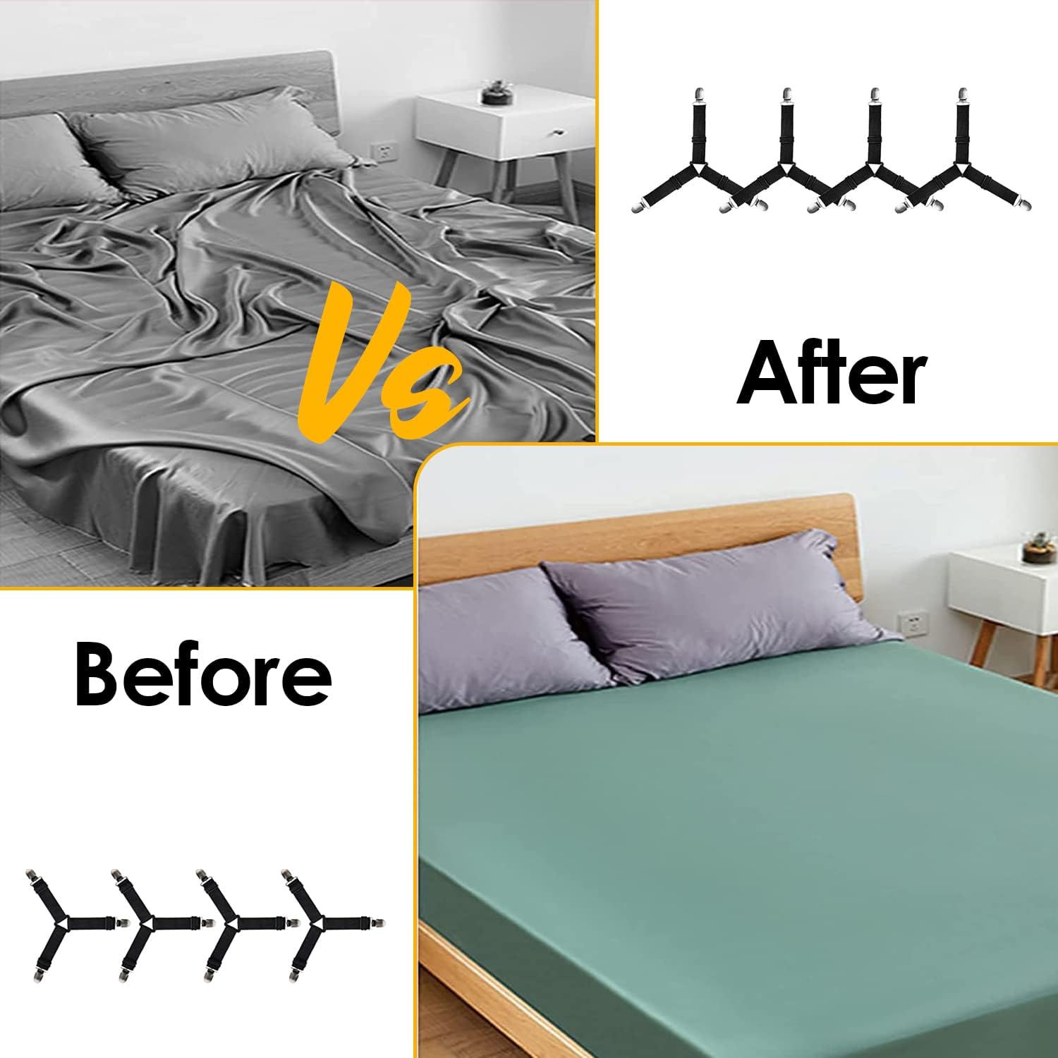 DORARA 8 Pack Bed Sheet Holder Straps