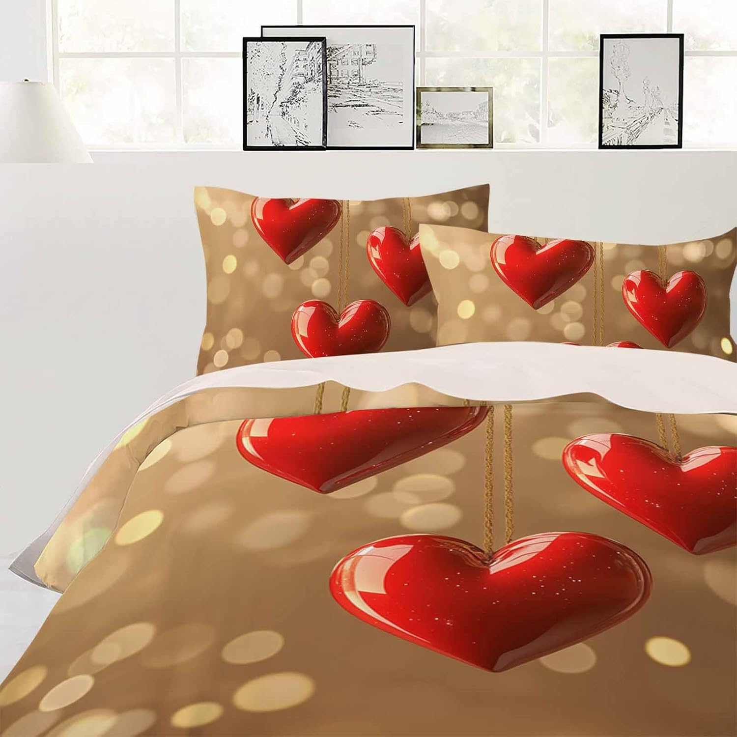 ZOE GARDEN Valentines Day Bed Duvet Cover Set 3 Piece