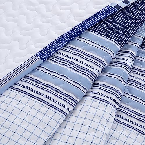 HOMBYS Oversized Plaid Quilt Set with Pillow Shams