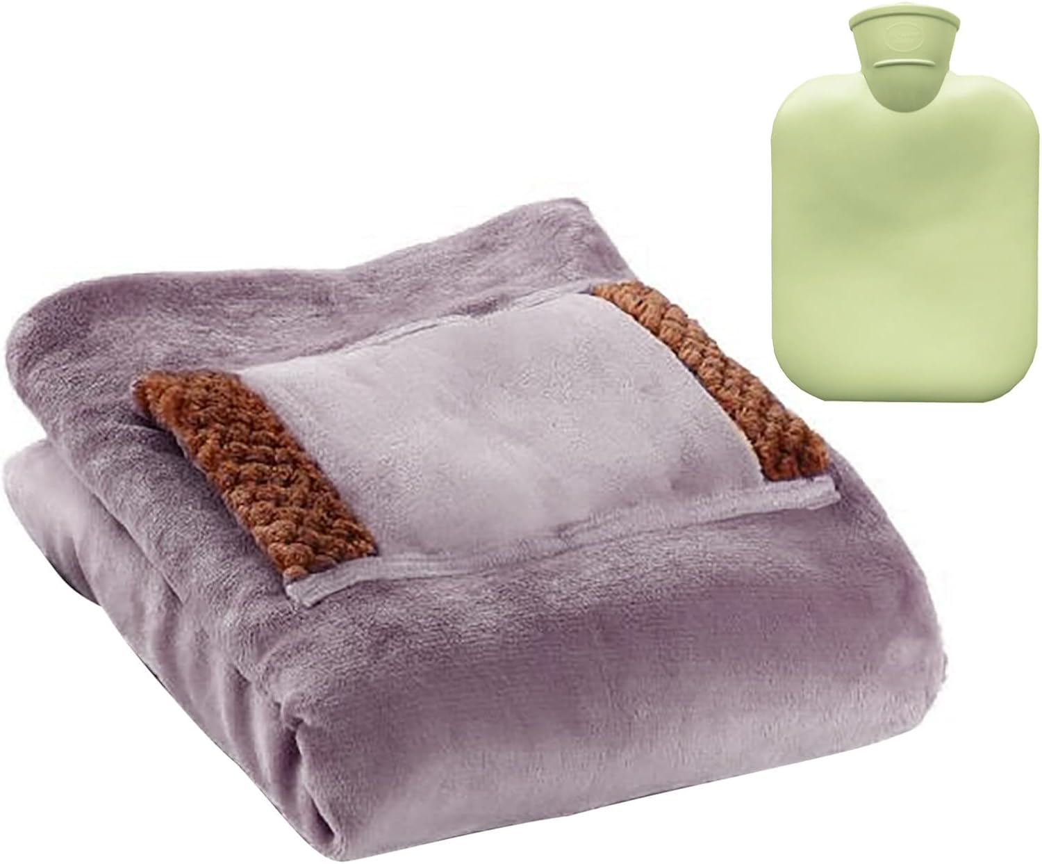 Electric Heated Throw Blanket with Pocket - Purple