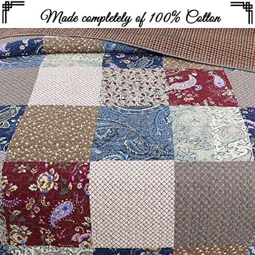 Cozy Line Brown Floral Reversible Quilt Bedding Set