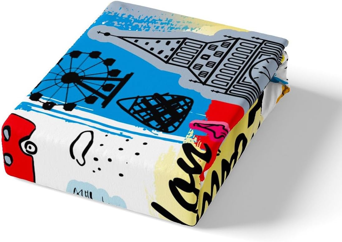 Feelyou London Themed Fitted Sheet Set Kids 1