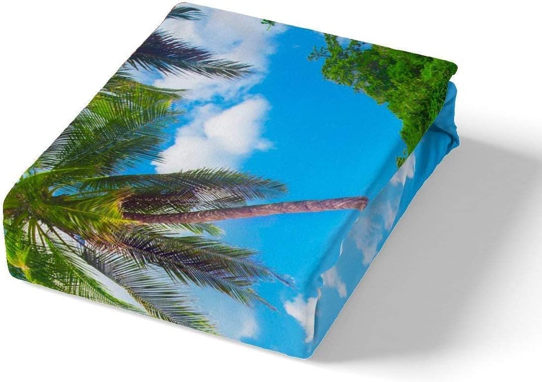 Erosebridal Ocean Beach King Size Sheet Set with Palm Trees