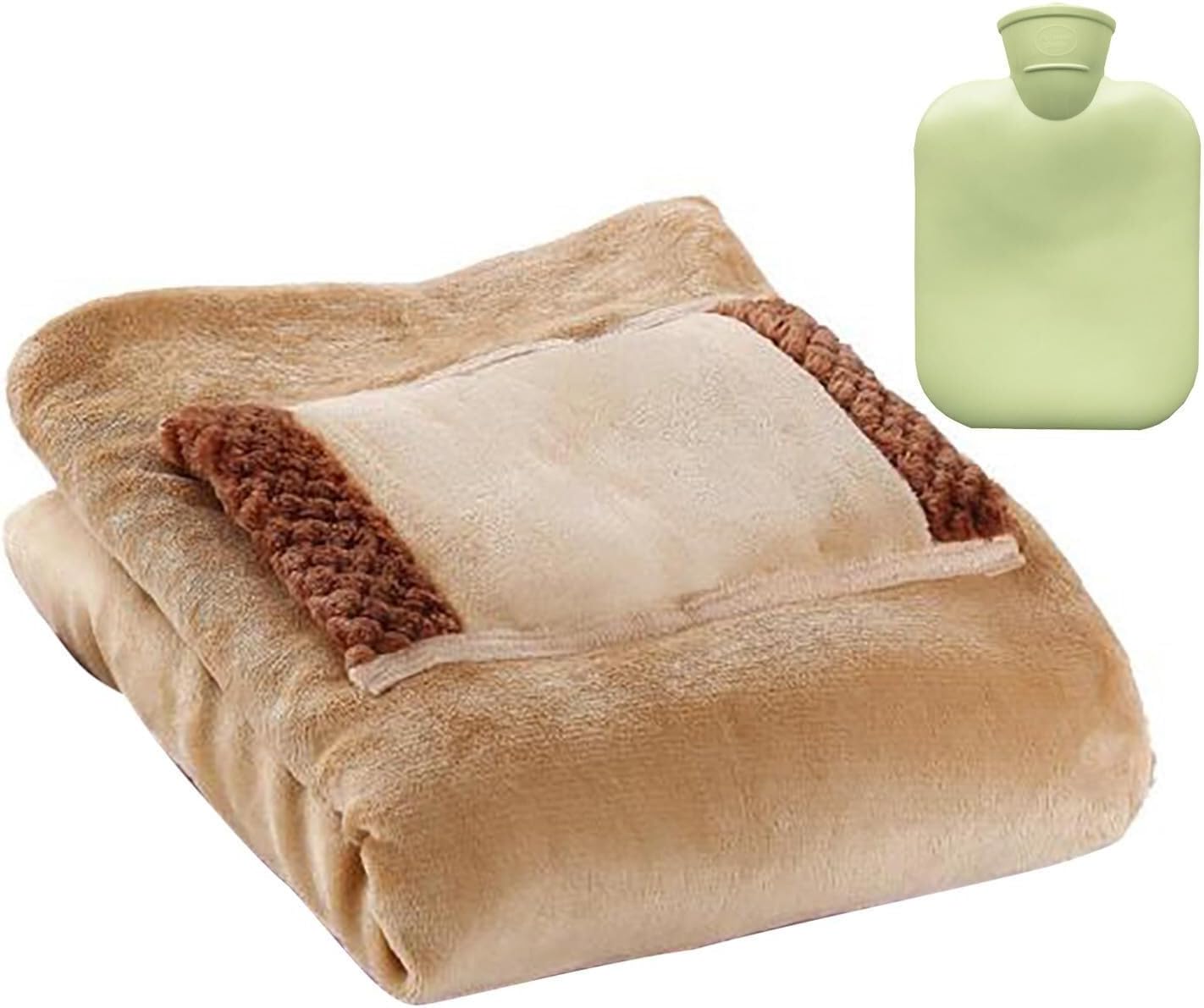 Electric Throw Blanket with USB Heating Thick and Soft Machine Washable Brown