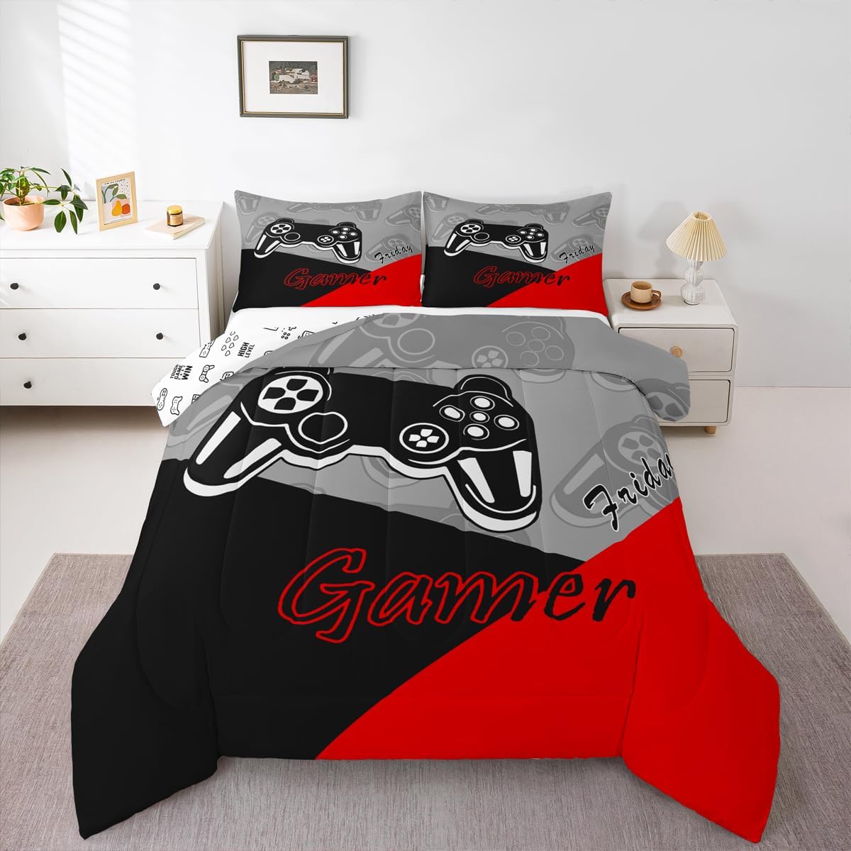 Feelyou Gamer Comforter Set for Boys Teens