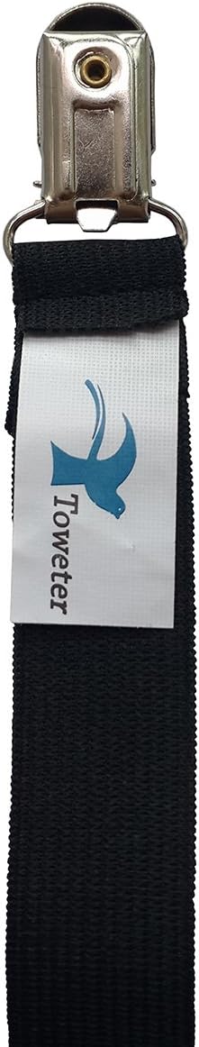 Toweter Bed Sheet Straps with Metal Clips - Black