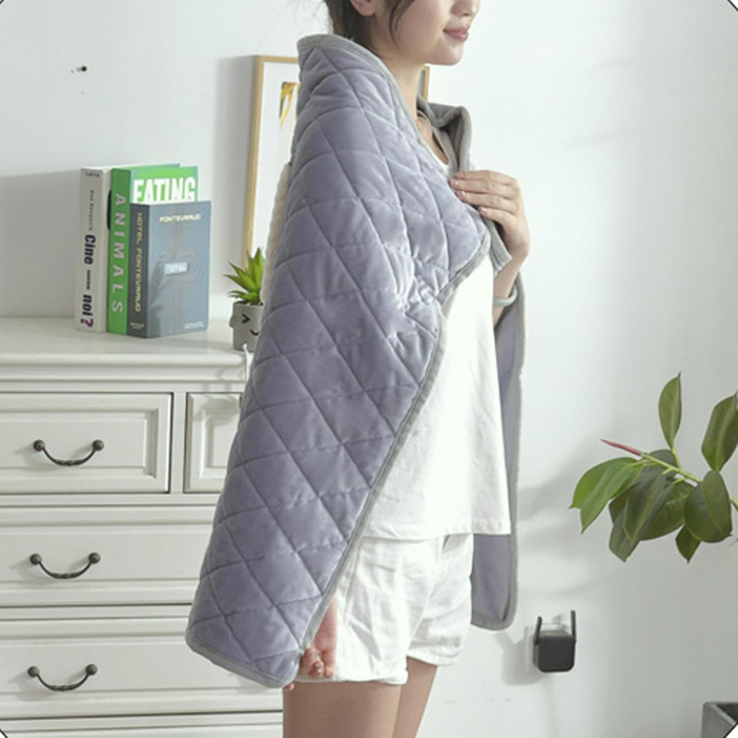 Rechargeable Heated Blanket with USB Charging and Hand Pocket
