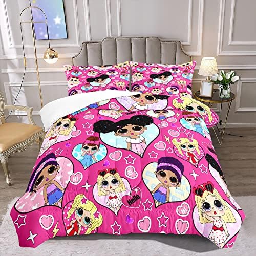 Black Girl Comforter Set with Pink Pillowcase